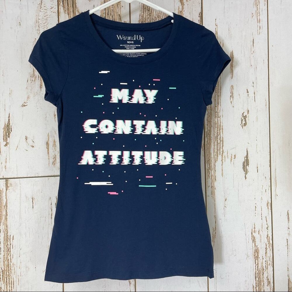 Wound Up, Graphic Attitude T-Shirt, Juniors size Small. In excellent condition!